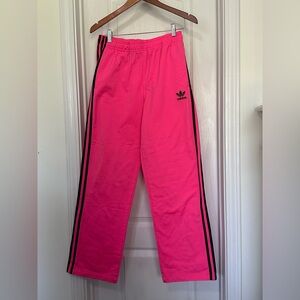 Adidas Pink Track Pants with Black Stripes